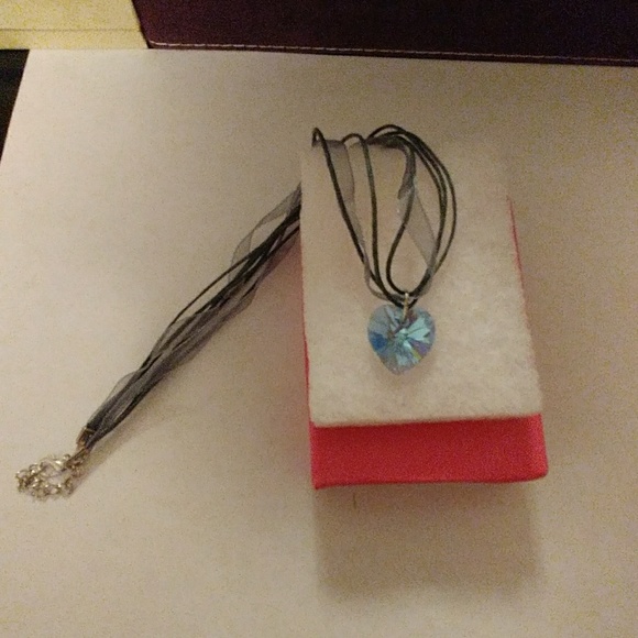 Aruba Blue Crystal Heart Necklace - Picture 5 of 8